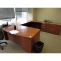 Executive Oversized Maple Bow Front C / U Suite Desk